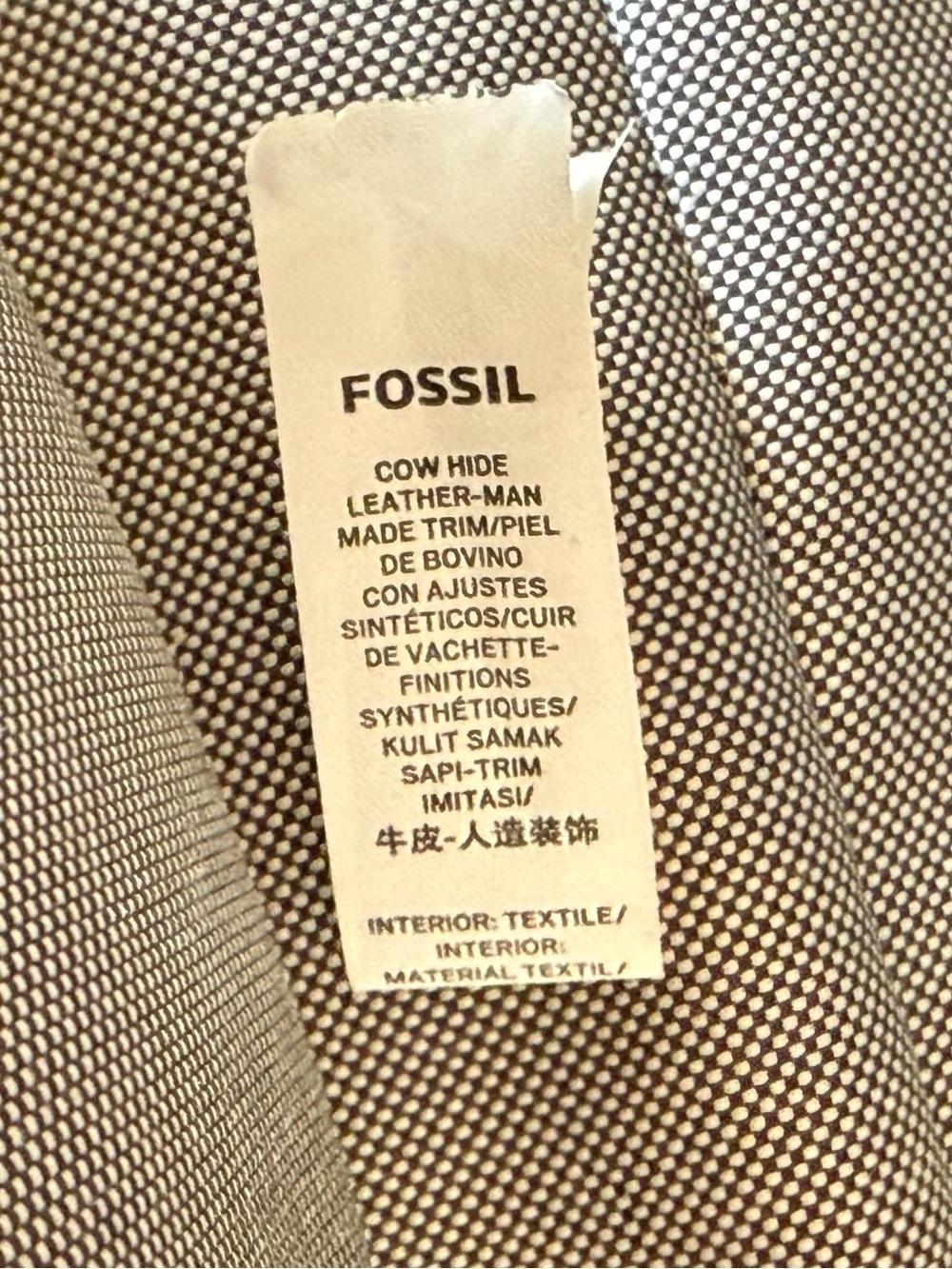 Fossil Hope Bag Leather Top-Handle Crossbody with Striped Strap Black Small - Picture 13 of 15